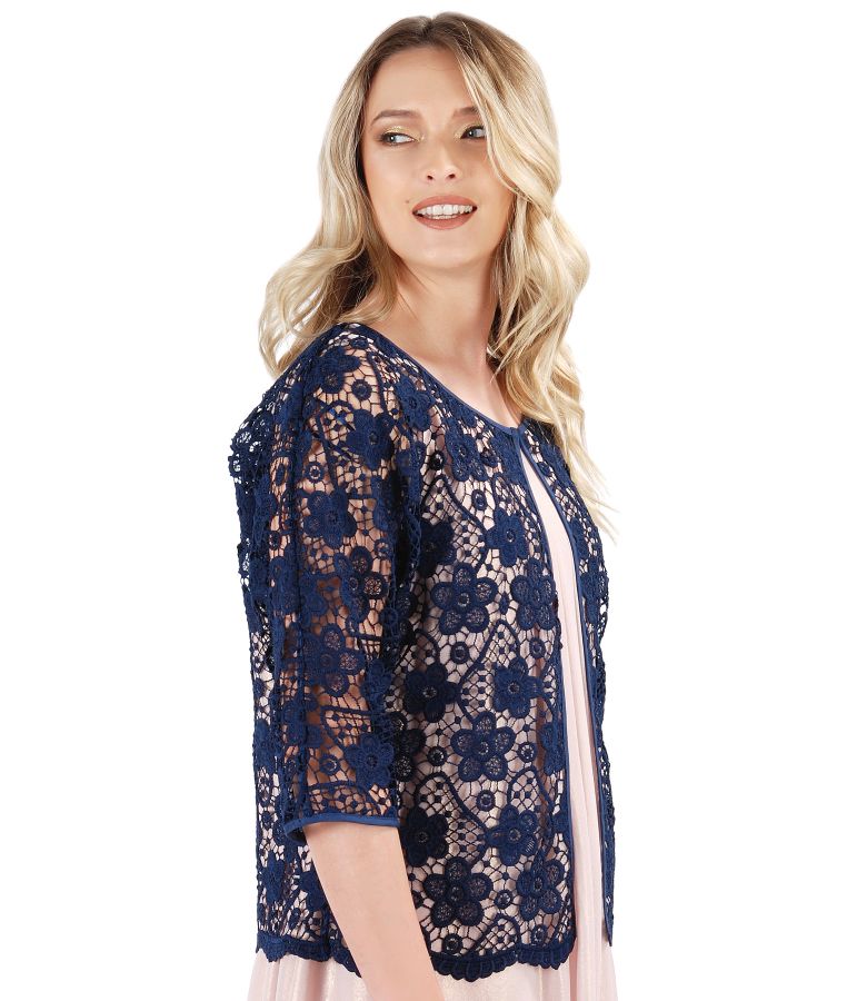 Lace bolero with floral motifs