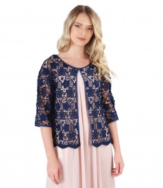 Lace bolero with floral motifs