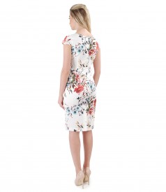 Midi elastic cotton dress with floral print