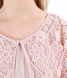 Lace bolero with floral motifs