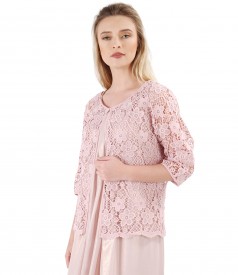 Lace bolero with floral motifs