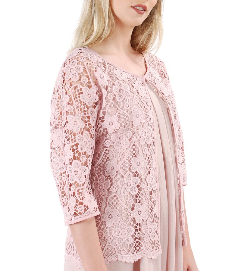 Lace bolero with floral motifs