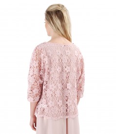 Lace bolero with floral motifs