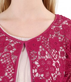 Lace bolero with floral motifs