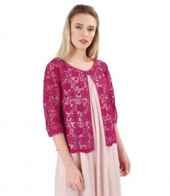 Lace bolero with floral motifs