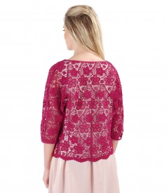 Lace bolero with floral motifs