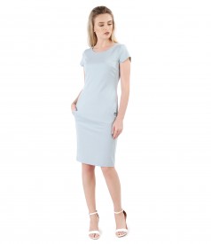 Elastic jersey dress with side pockets