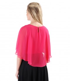 Elegant blouse with veil cape