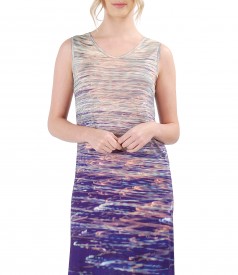 Viscose dress without sleeves