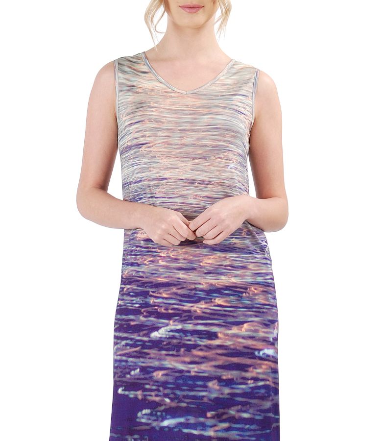 Viscose dress without sleeves