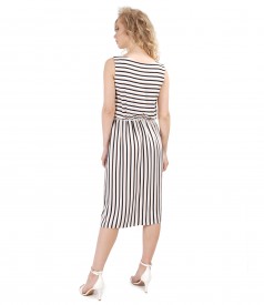 Viscose dress printed with stripes