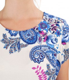 Casual dress made of printed viscose