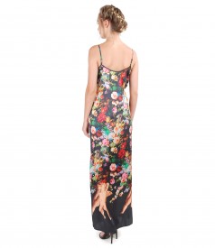 Long dress made of elastic natural silk