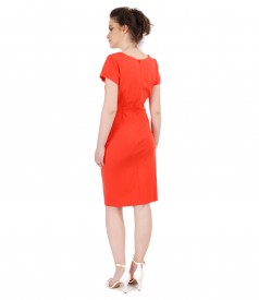 Elastic jersey dress with side pockets