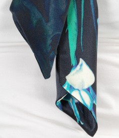 Elastic natural silk scarf