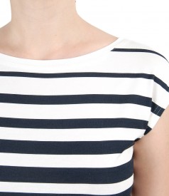 Jersey t-shirt with stripes print