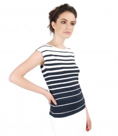 Jersey t-shirt with stripes print