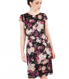 Casual silk dress with floral print