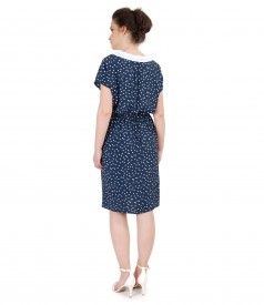 Viscose dress printed with lace corner