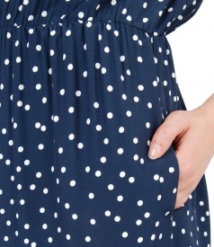 Viscose dress printed with lace corner