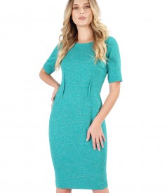 Cotton dress with effect thread and crystals