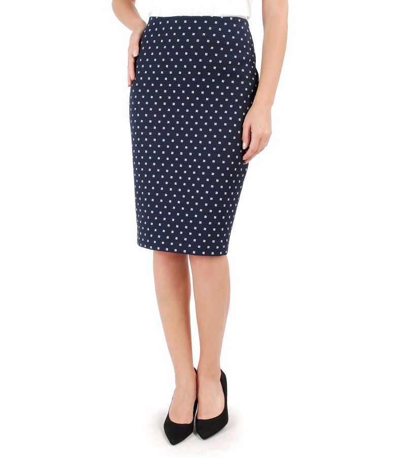 Office skirt made of printed cotton