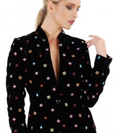 Embroidery velvet jacket