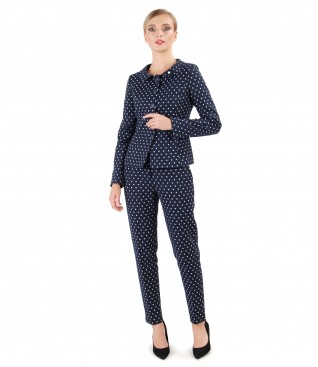 Office woman suit with jacket and printed cotton skirt
