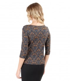 Jersey blouse with floral print