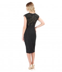 Brocade elastic jersey dress