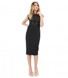 Brocade elastic jersey dress