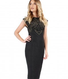 Brocade elastic jersey dress