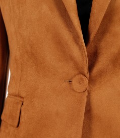 Fabric jacket with velvet look
