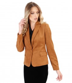 Fabric jacket with velvet look