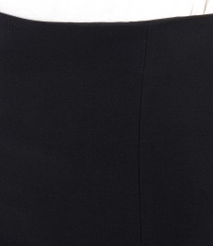 Office skirt made of elastic fabric with front slit