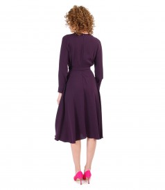 Crepe dress with long sleeves