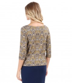 Jersey blouse with floral print