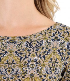 Jersey blouse with floral print