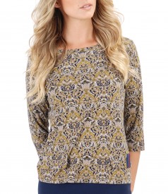 Jersey blouse with floral print