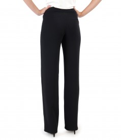 Elastic fabric straight pants