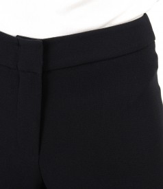 Elastic fabric straight pants
