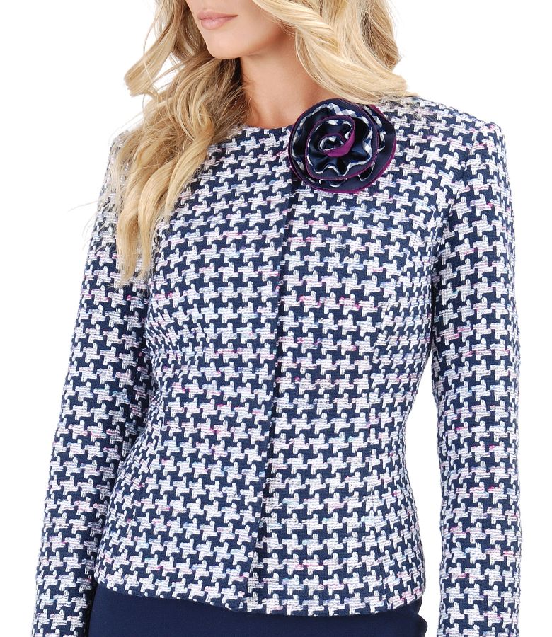 Multicolor loop jacket with cotton