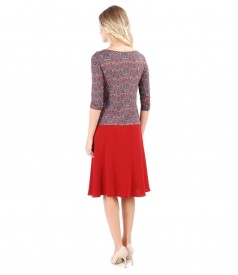 Semiclos skirt with printed elastic jersey blouse