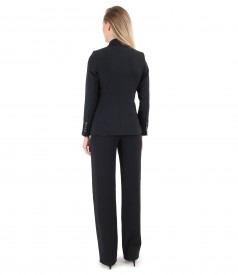 Office woman suit with jacket and elastic fabric pants