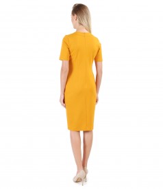 Elastic jersey dress with V decolletage