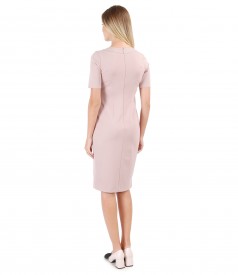 Elastic jersey dress with V decolletage