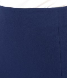 Office skirt made of elastic fabric with front slit