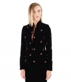 Embroidery velvet jacket