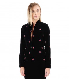 Embroidery velvet jacket