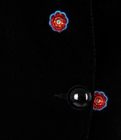 Embroidery velvet jacket